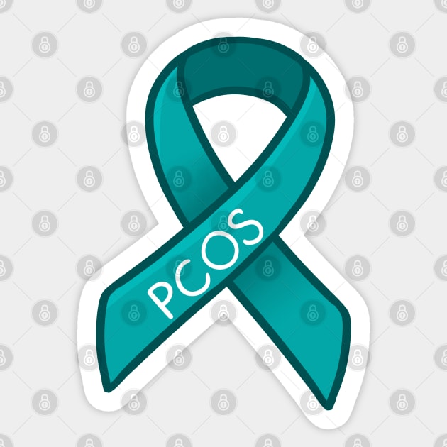 PCOS Awareness Ribbon Sticker by leashonlife